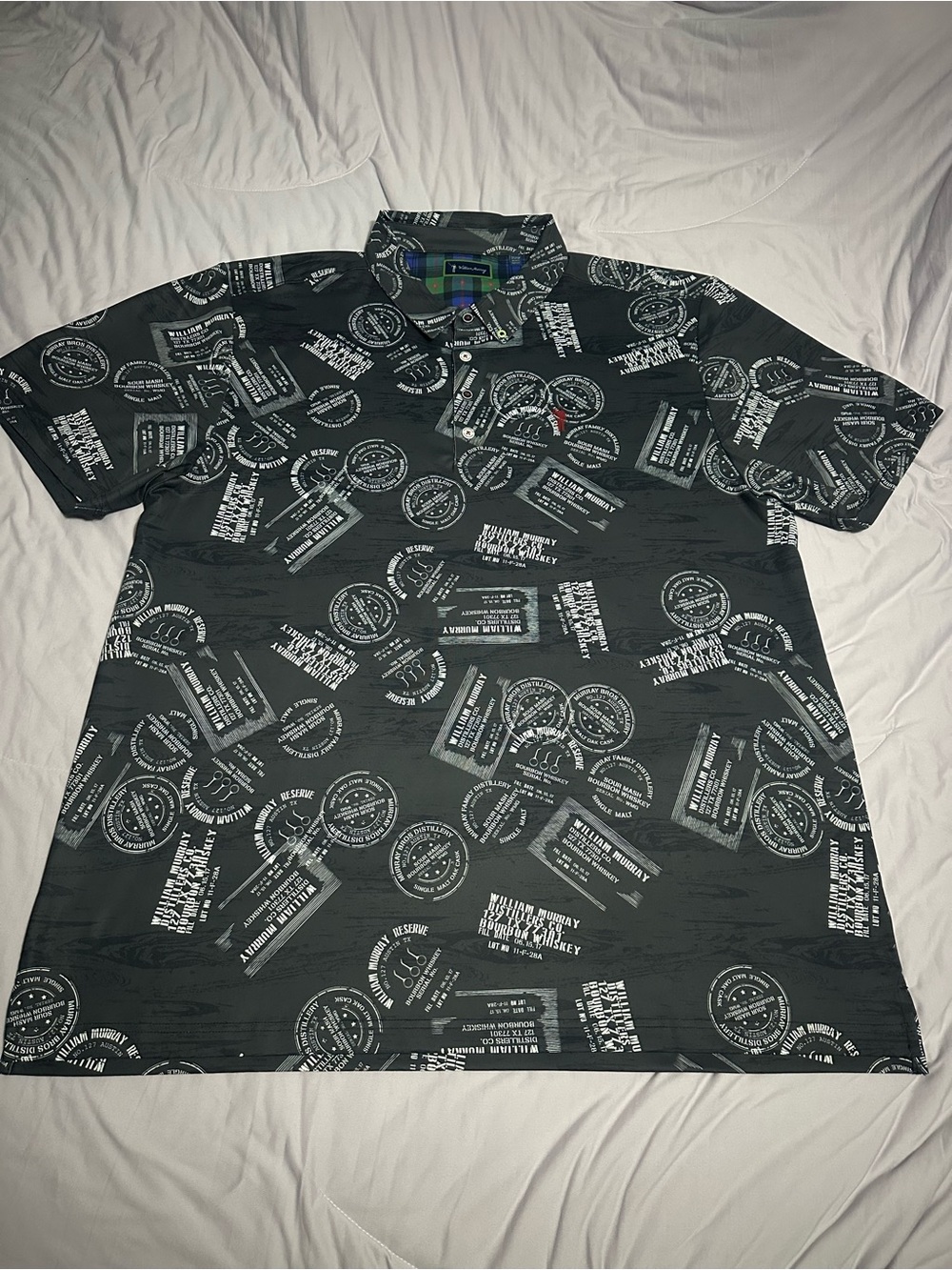 William Murray Golf Black Graphic Print Polo